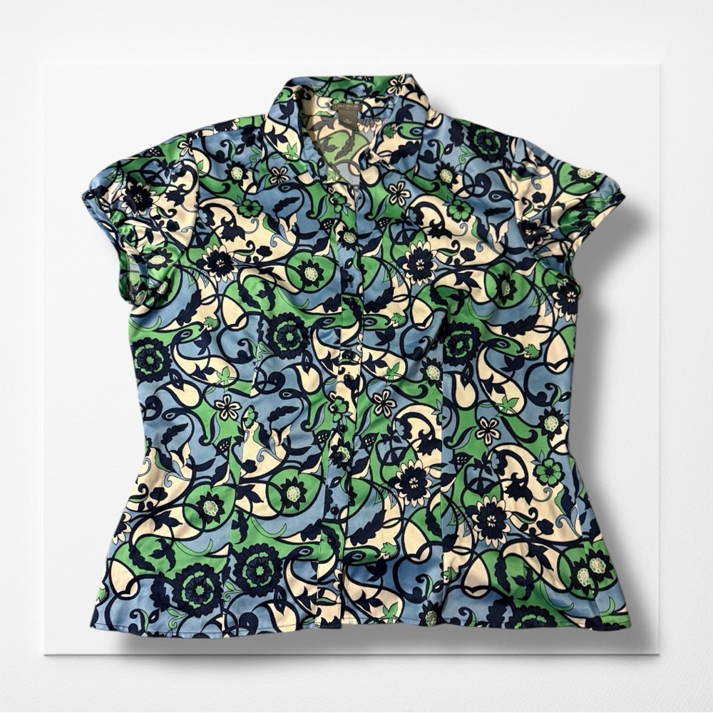 ANN TAYLOR Floral Patterned Button Up, Women's 16
